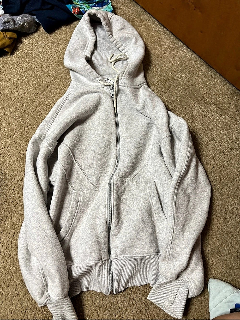 Offline by Aerie Cloud Fleece Seamed Full Zip Full-Zip Hoodie Gray Small